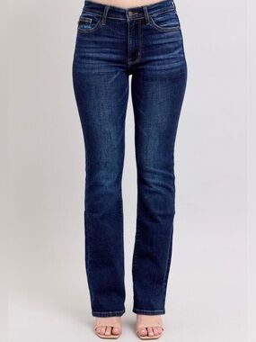 Judy Blue Straight Leg Jeans in Dark Blue Wash